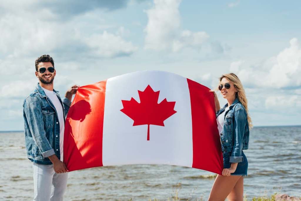 Canada Couple With Flag