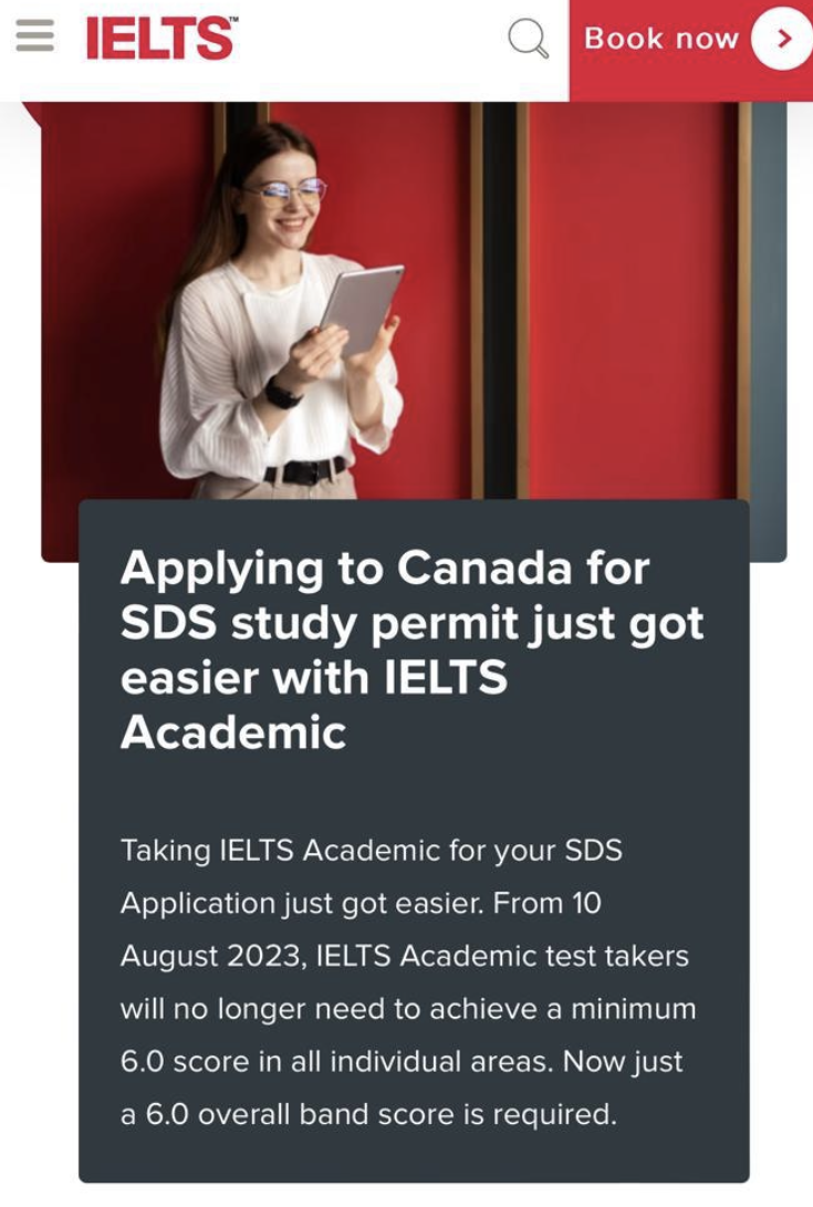 New IELTS Score Requirement For SDS
